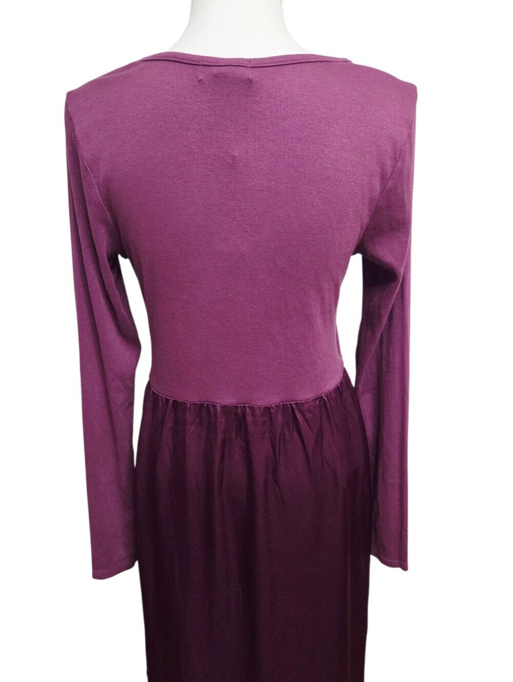 Michael Stars Sutton V-Neck Mixed Media Midi Dress Beetroot Medium NWT - Picture 6 of 9